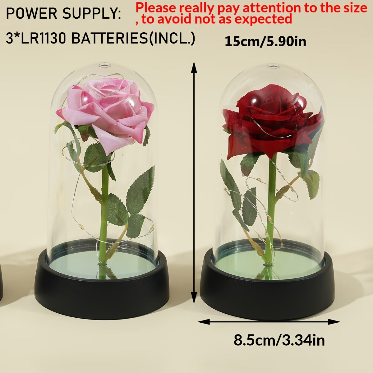 Lampă de noapte cu trandafir artificial – LED decorativ pentru Valentine’s Day