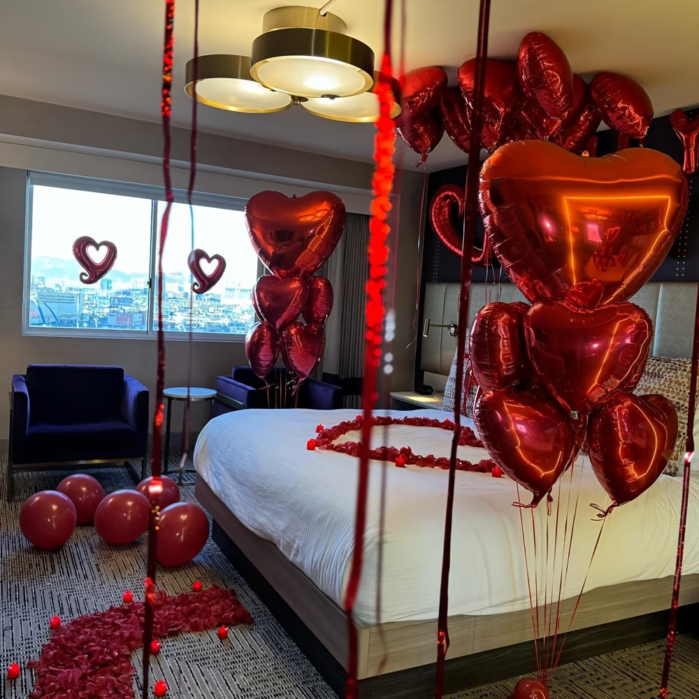 ❤️ Set decor romantic cu baloane inimă „I Love You” – Valentine’s Day & Cereri în Căsătorie